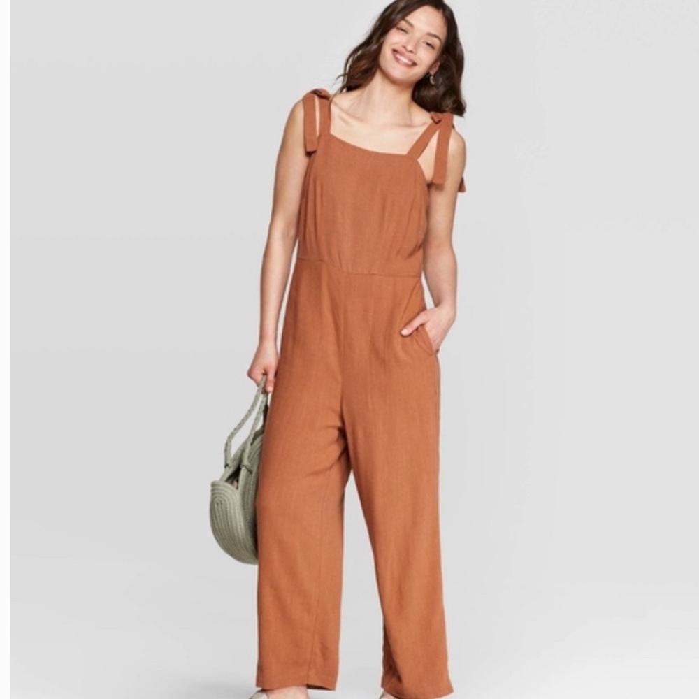 Universal thread rusty orange adorable jumpsuit with pockets